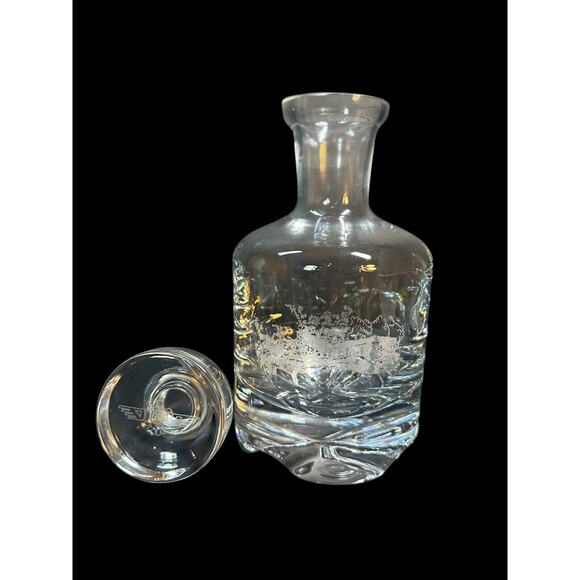 Krosno Poland 6 Heavy Bottom Bar Glasses And Decanter - Picture 3 of 12